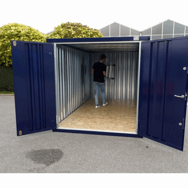 Acciaio blu del contenitore rimovibile 3 x 2 metri - con doppia porta - Image 2
